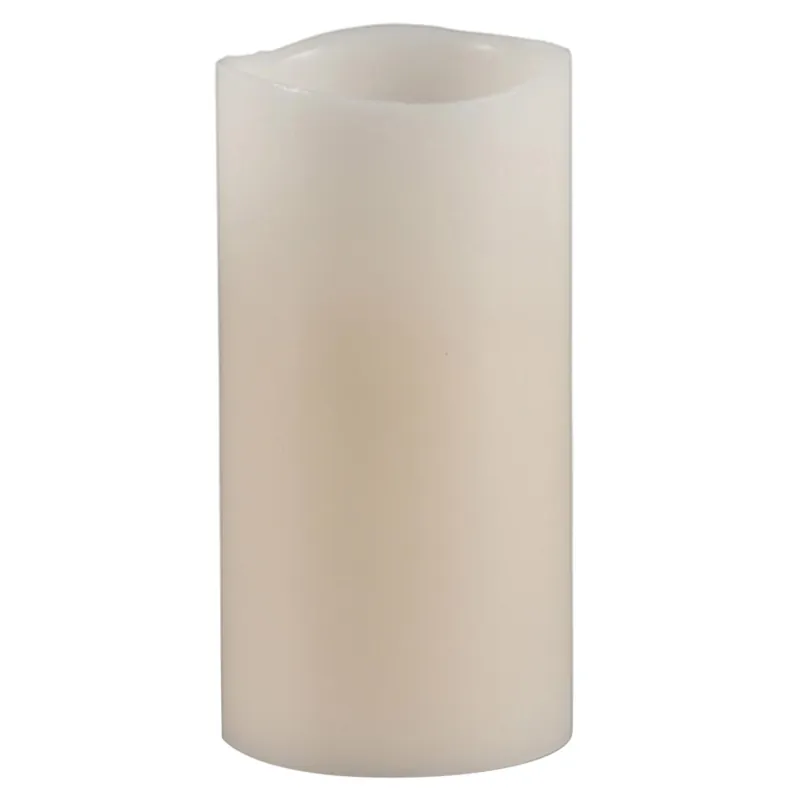 6 Inch Bisque Vanilla Scent Wavy Edge Flameless Candle With Timer