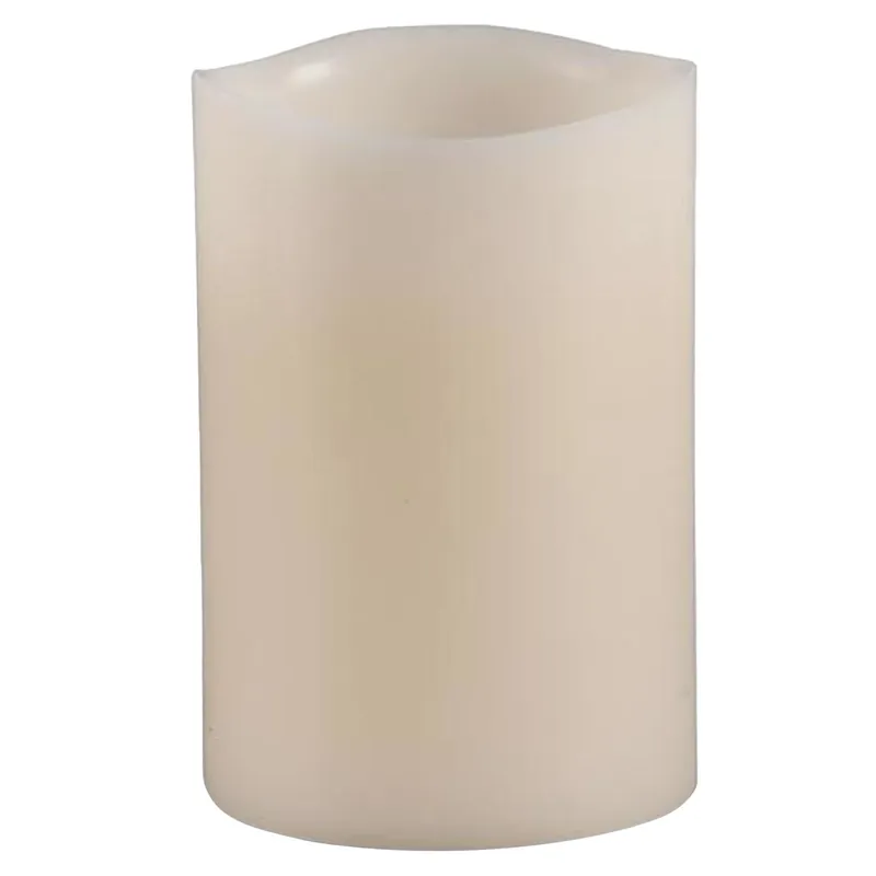 6.2 Inch Bisque Vanilla Scent Melted Edge Flameless Candle - Model 33078