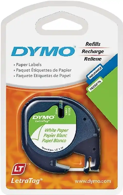 Letratag 1/2 In. W X 156 In. L White Paper Label Maker Tape