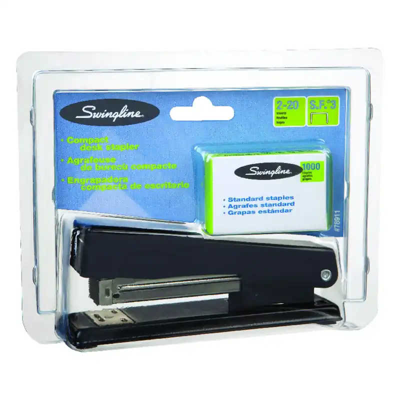 Compact Flat Desk Stapler, Model S7078911p, Durable Metal Construction
