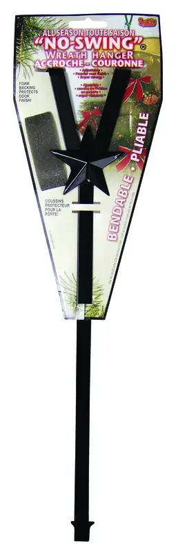 Adjustable Wreath Hanger, No-swing, Black