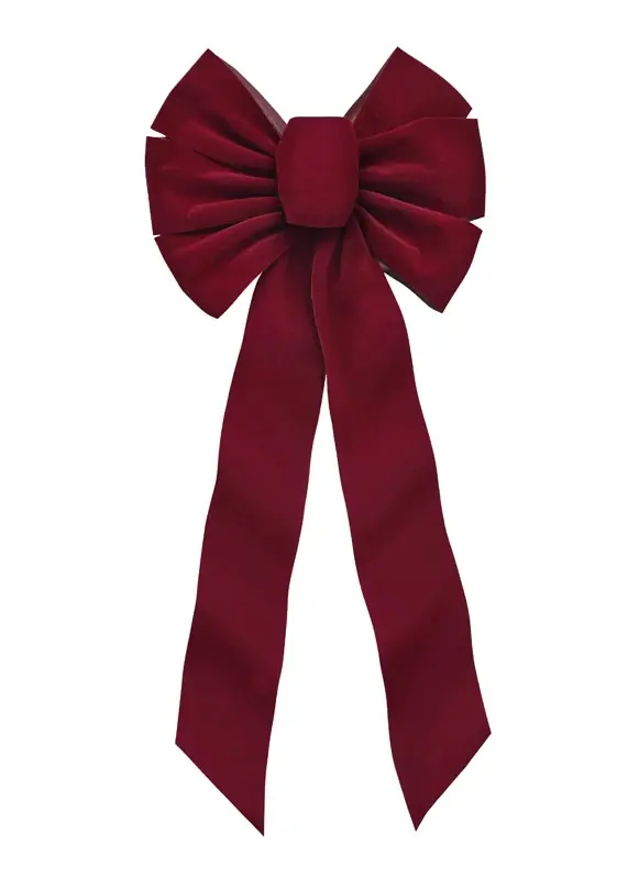 Burgundy 7 Loop Christmas Bow 10 In.