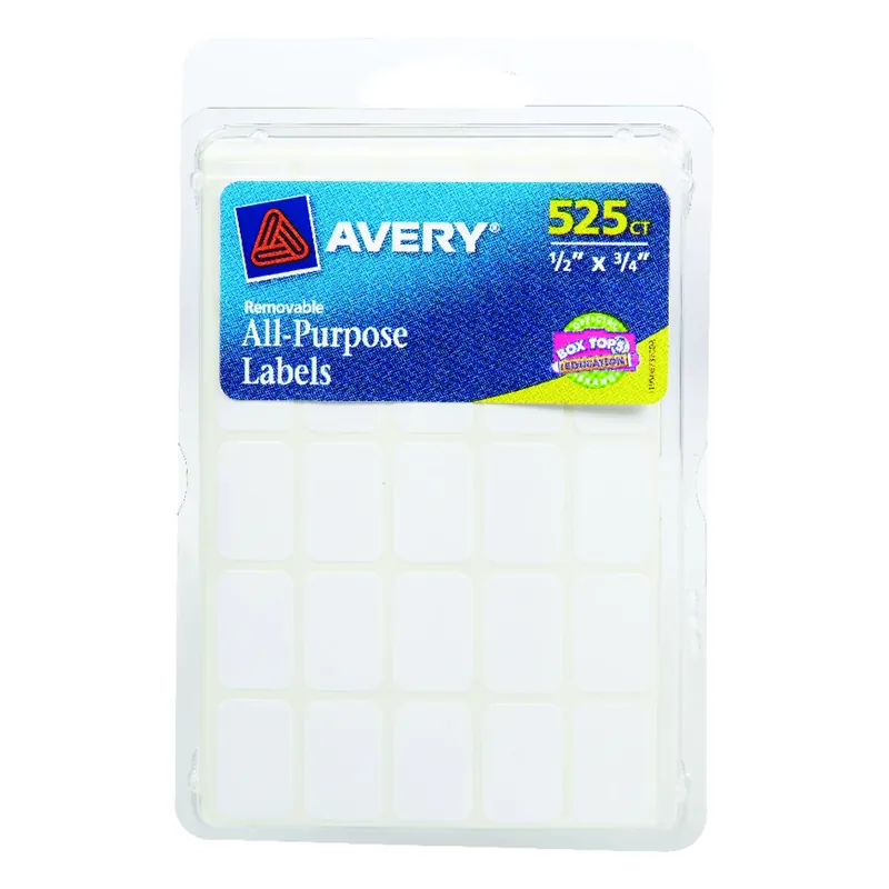 1/2 In. H X 3/4 In. W Rectangular White Labels 525 Pk