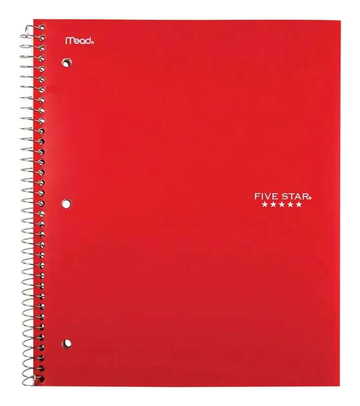 8-1/2 In. W X 11 In. L College Ruled Spiral Assorted Notebook
