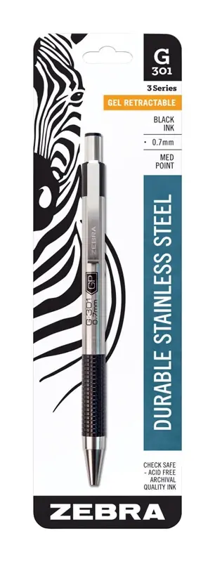 G-301 Black Retractable Gel Pen 1 Pk
