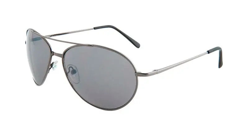 Aviator Unisex Silver Frame Gray Lens Sunglasses