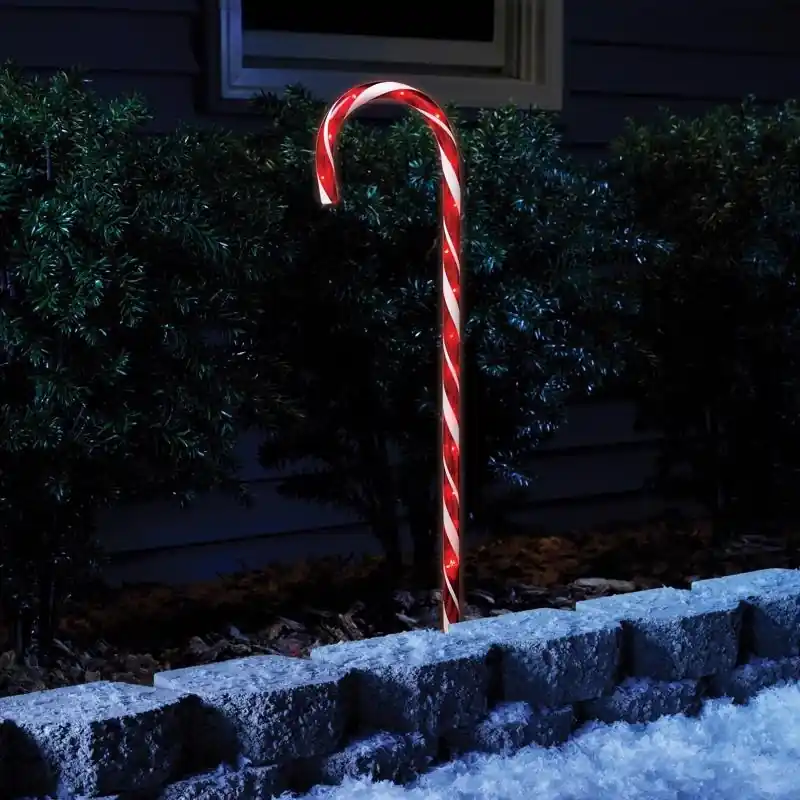 Clear Lighted Candy Cane 27 In. Pathway Decor