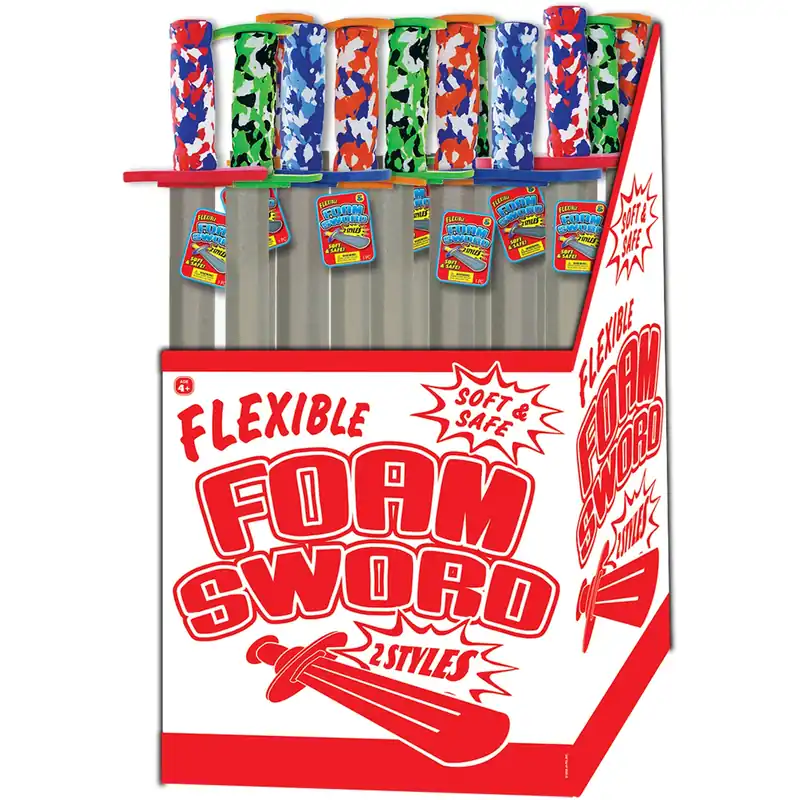Flexible Foam Sword Assorted Colors 30.5 In - Safe For Ages 4+
