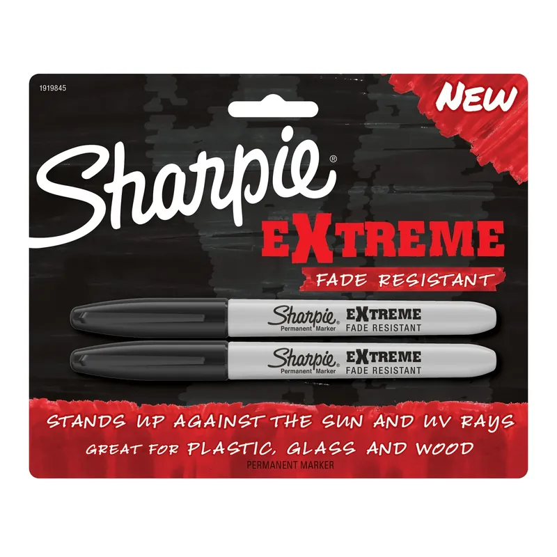 Extreme Black Fine Tip Permanent Marker 2 Pk