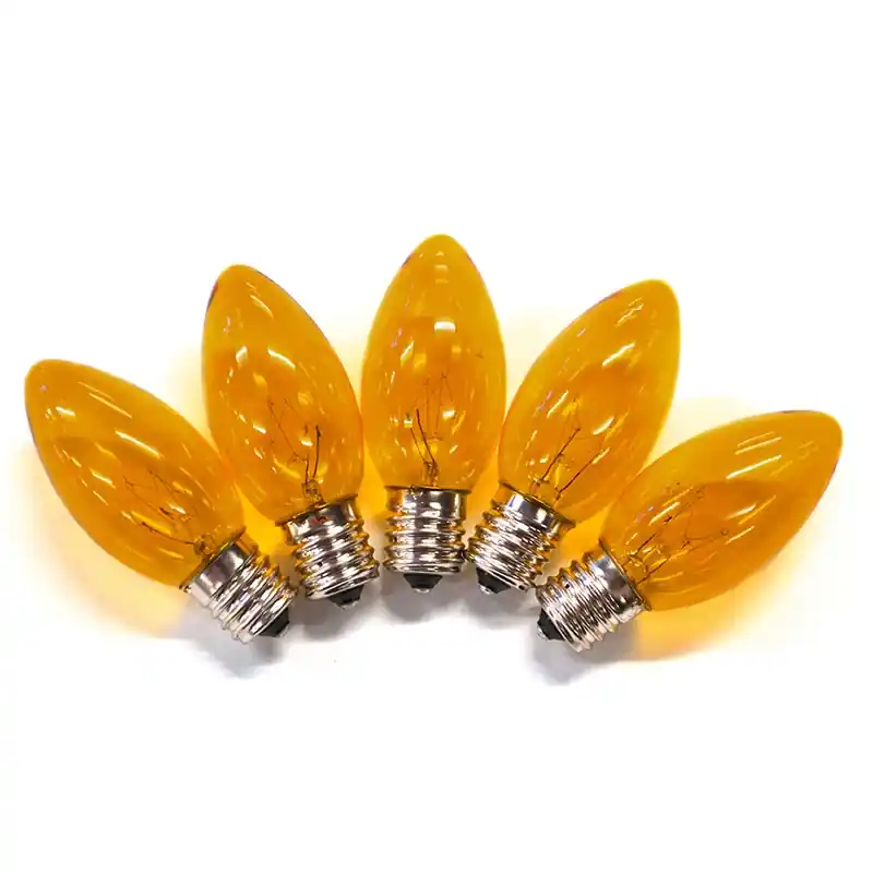 C9 Orange Replacement Christmas Light Bulbs 25 Count 0.08 Ft.