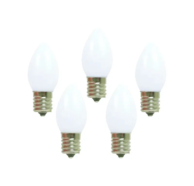 C7 White Replacement Christmas Light Bulbs 25 Count 1 Ft.