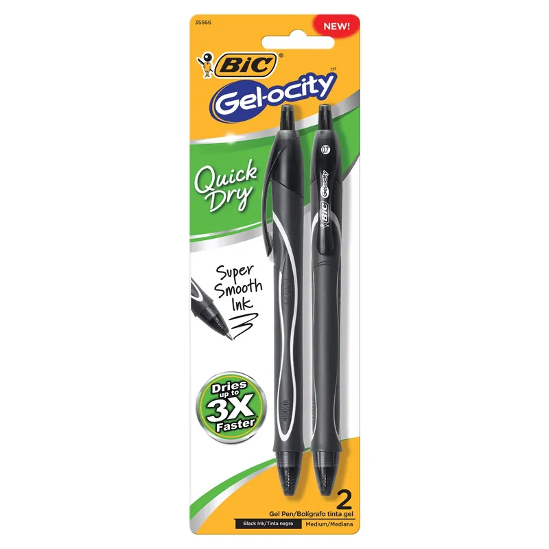 Gel-ocity Black Retractable Gel Pen 2 Pk