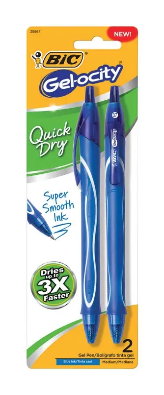 Gel-ocity Blue Retractable Gel Pen 2 Pk