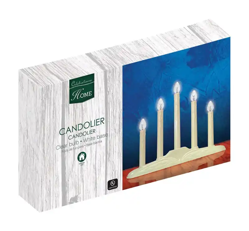 Incandescent Clear/white Candolier 5 Light Indoor Christmas Decor