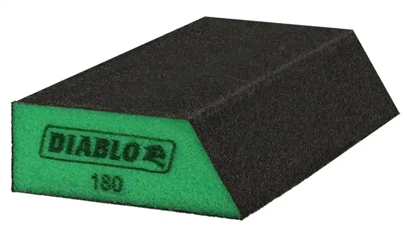 5 In. L X 3 In. W X 1 In. 180 Grit Ultra Fine Angled Corner Sanding Sponge