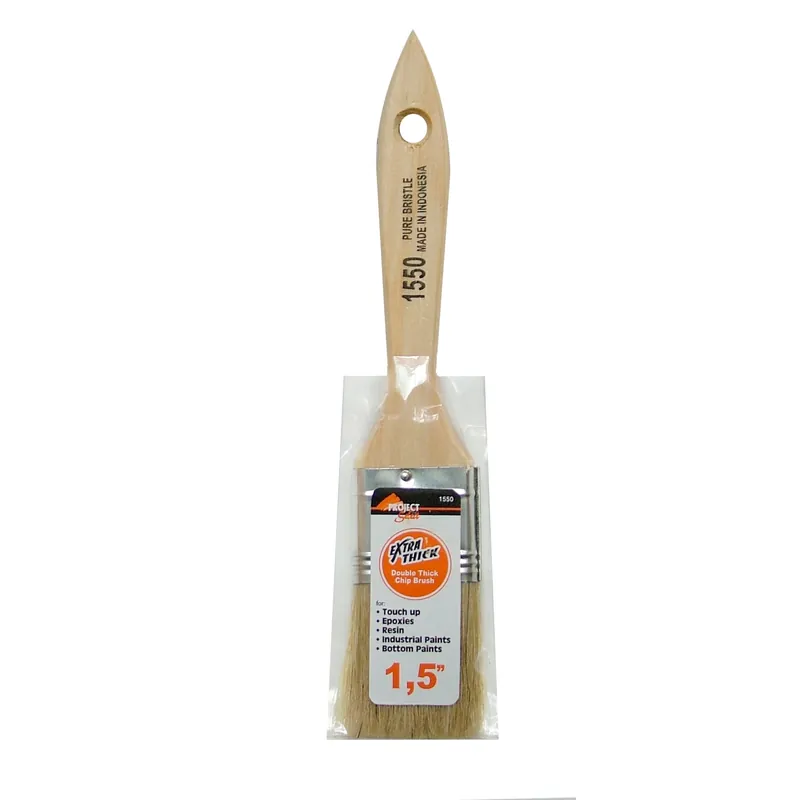 1-1/2 Inch Double Thick Chip Paint Brush With Natural Wood Handle