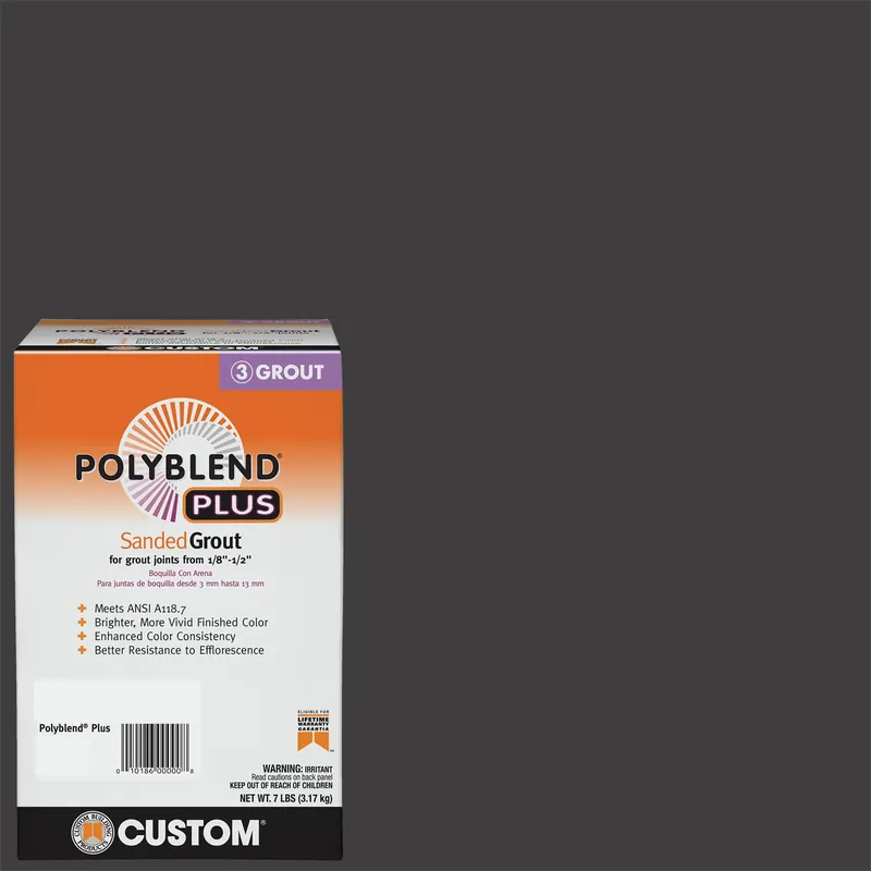 Polyblend Plus Indoor And Outdoor Charcoal Sanded Grout 7 Lb