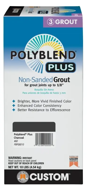 Polyblend Plus Non-sanded Grout, Charcoal, 10 Lb.