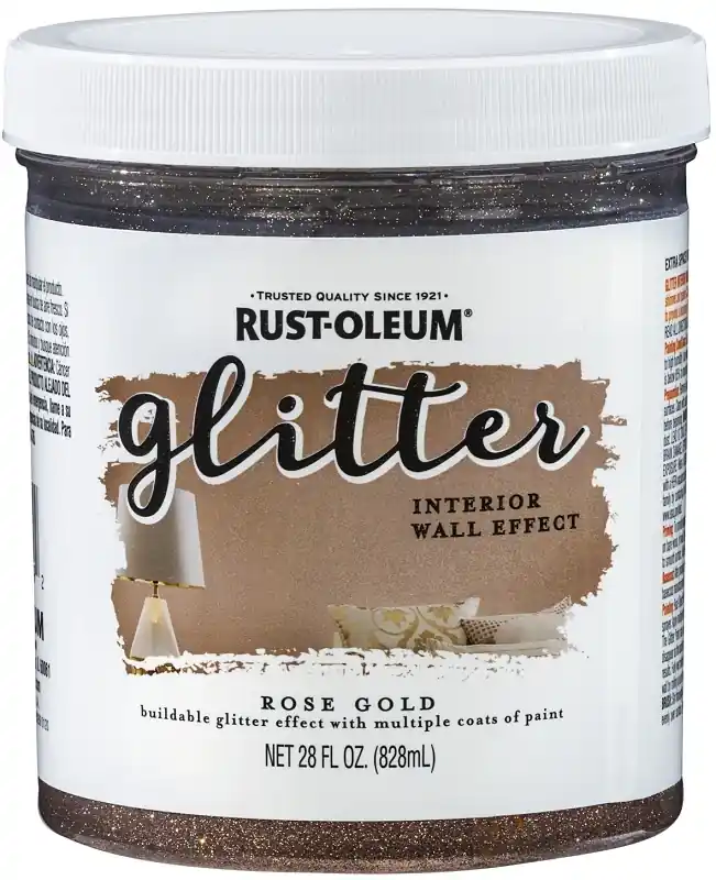 Glitter Rose Gold Water-based Interior Paint 28 Oz - Multi-dimensional Shimmer