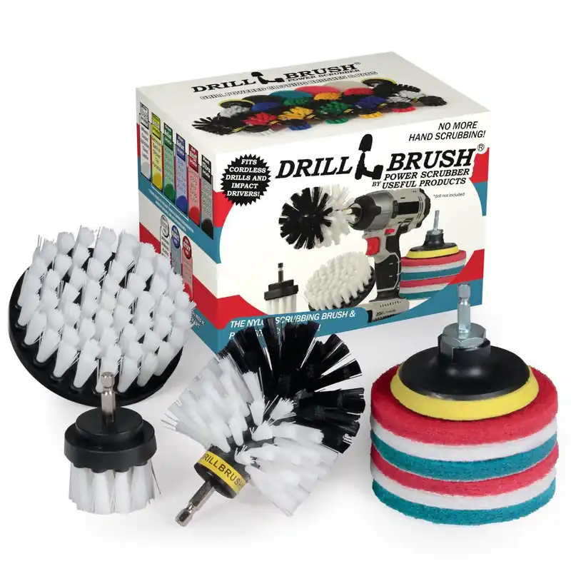 4 In. W Soft/medium Bristle Metal Handle Drill Brush Set - 10 Pieces
