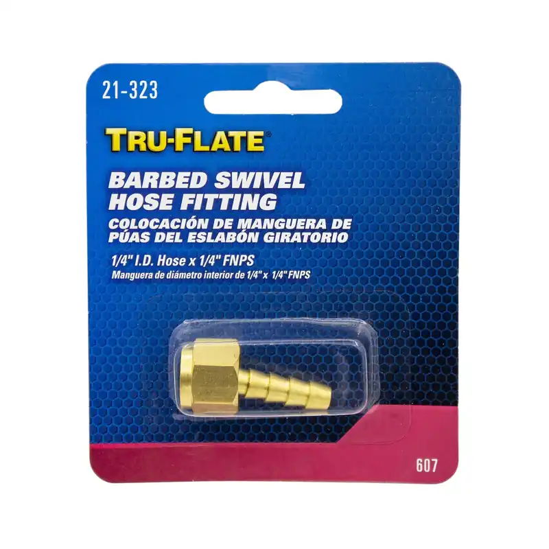 Brass Barbed Swivel Fitting 1/4 In. Female Npt Model 21323