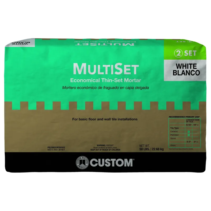 Multi-set Modified Thin-set Mortar, White, 50 Lbs.