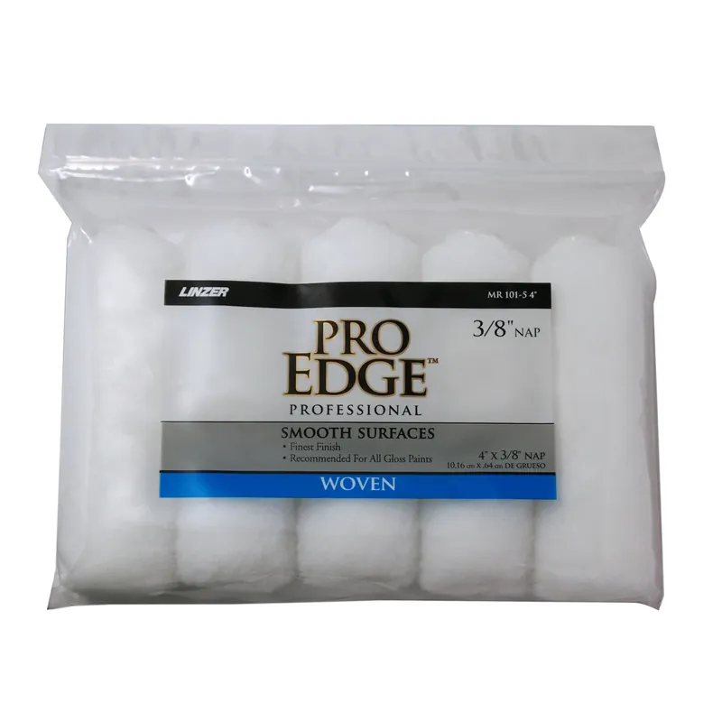 Pro Edge Woven 4 In. W X 3/8 In. Mini Paint Roller Cover 5 Pk