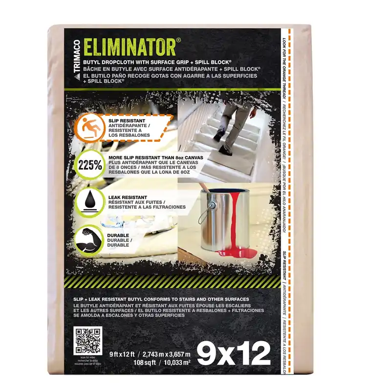 Eliminator 9 Ft. W X 12 Ft. L Butyl Coated Drop Cloth 1 Pk