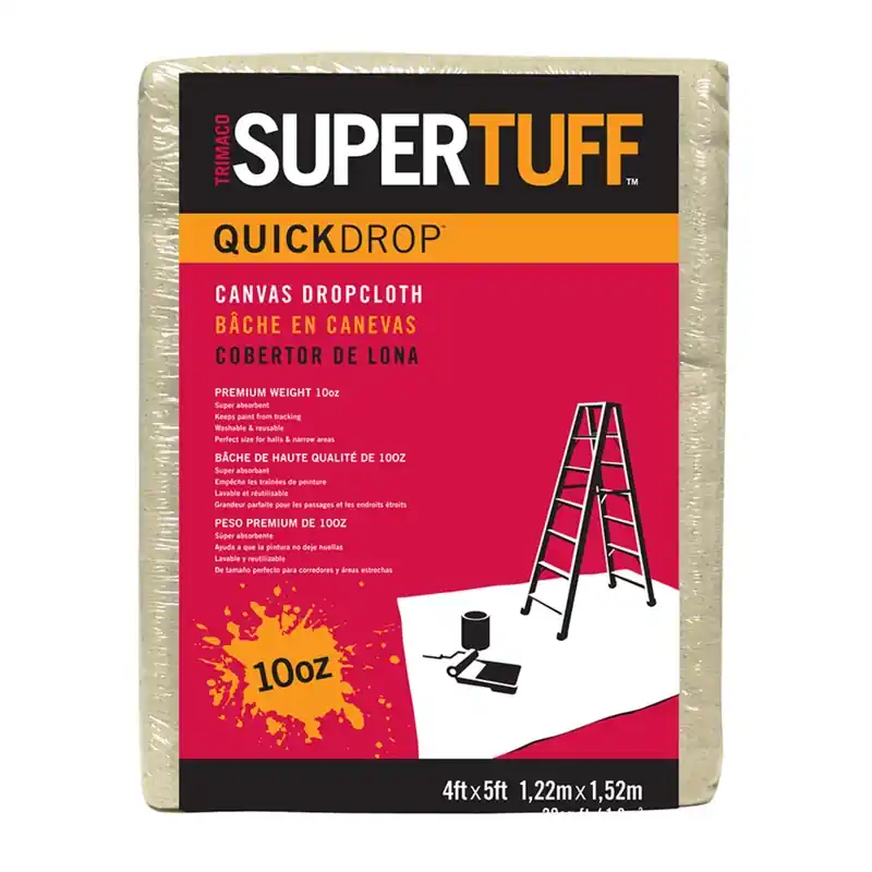 Supertuff 4 Ft. W X 5 Ft. L 10 Oz Canvas Drop Cloth 1 Pk