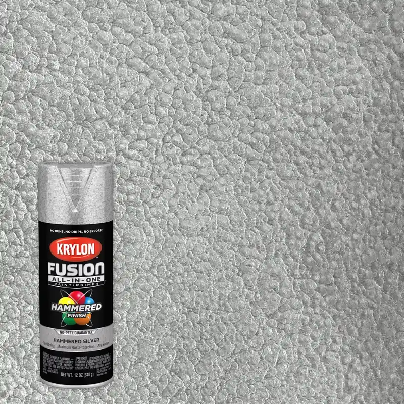 Fusion All-in-one Hammered Silver Paint+primer Spray Paint 12 Oz