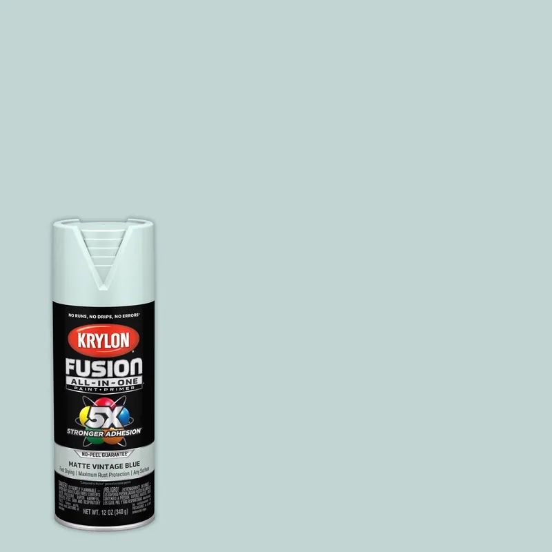 Fusion All-in-one Spray Paint + Primer, Matte Vintage Blue, 12-oz.