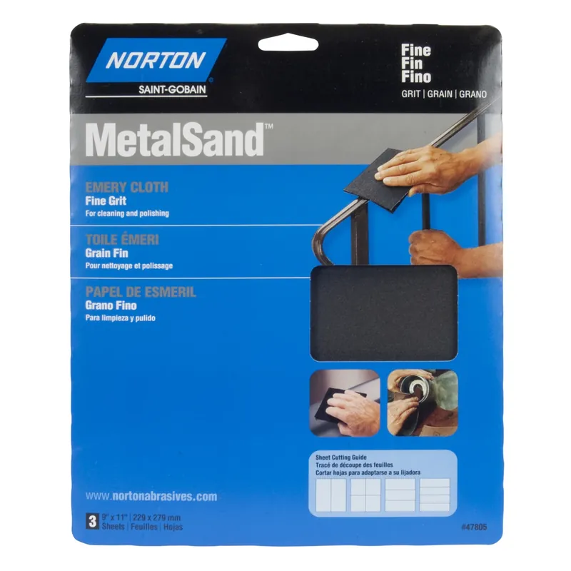 Metalsand 11 In. L X 9 In. W 100 Grit Emery Cloth 3 Pk