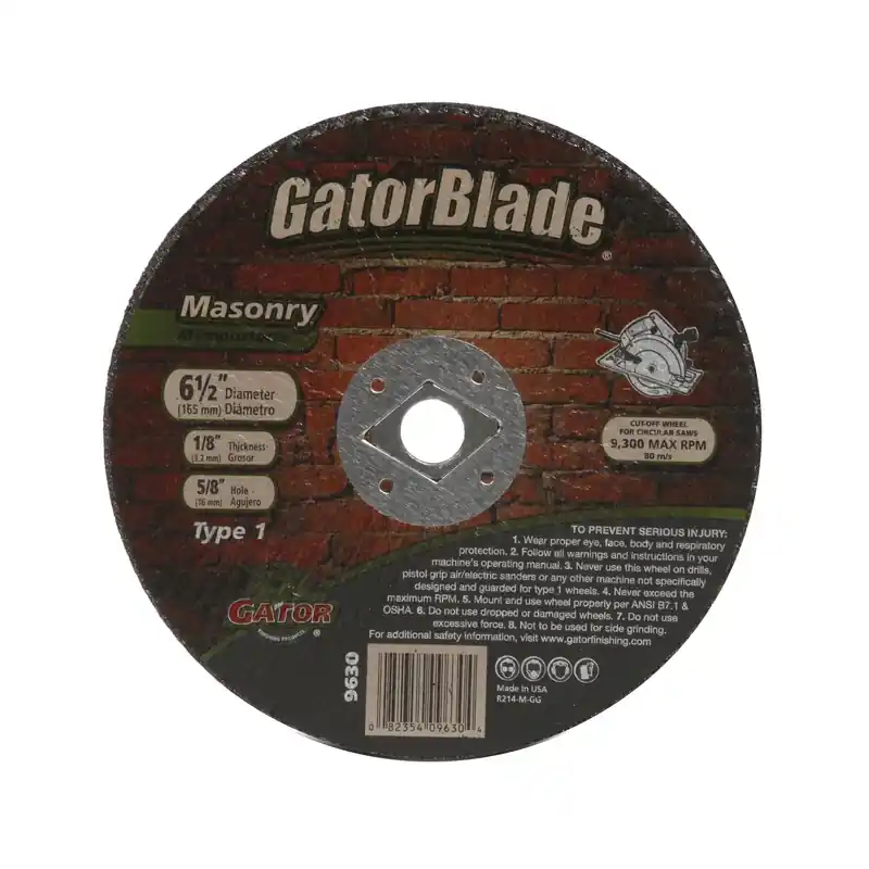 Type 1 6-1/2 In. X 5/8 In. X 1/8 In. Masonry Cut-off Wheel