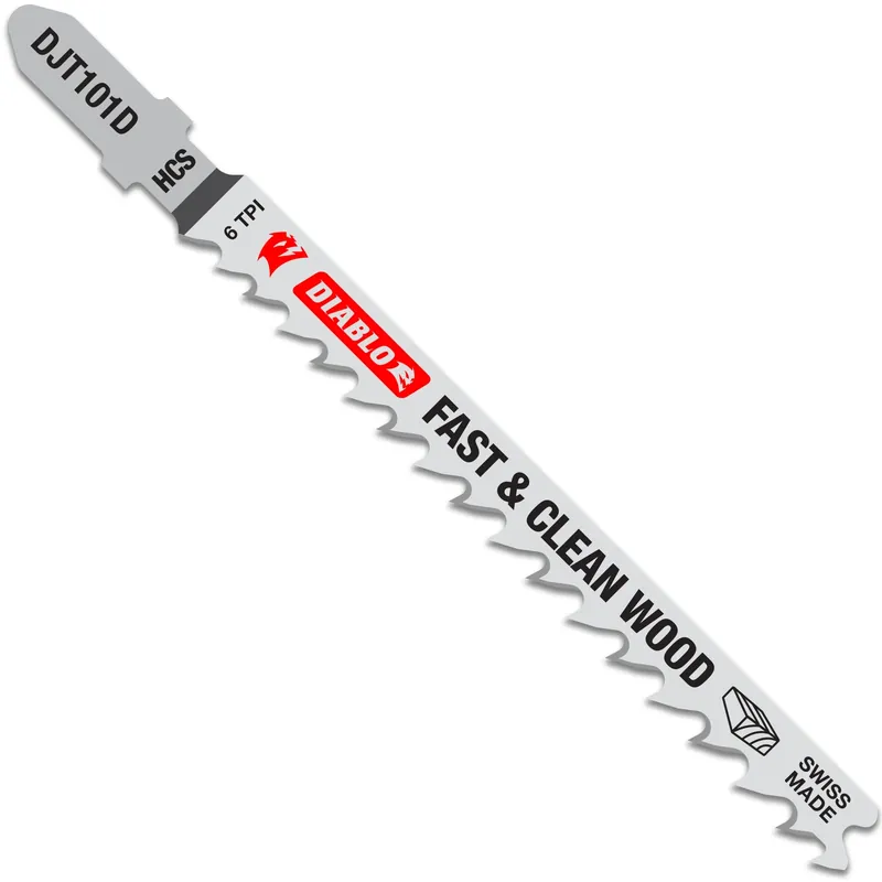 4 In. High Carbon Steel T-shank Fast And Clean Wood Jig Saw Blade 6 Tpi 5 Pk