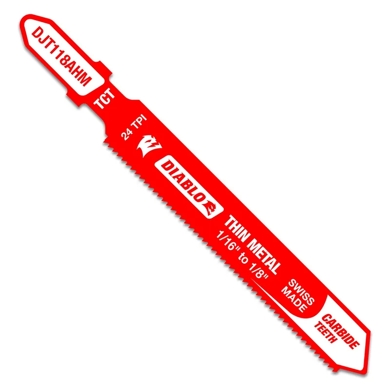 3-1/4 In. Carbide T-shank Thin Metal & Stainless Steel Jig Saw Blade 24 Tpi 1 Pk