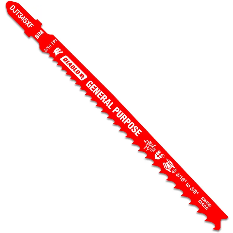 5-1/4 In. Bi-metal T-shank General Purpose Jig Saw Blade 5/10 Tpi 5 Pk