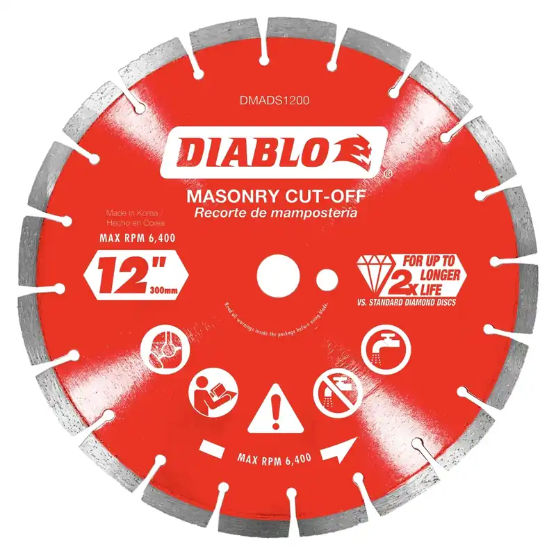 12 In. Segmented Rim Dry/wet Cut Diamond Blade For Masonry