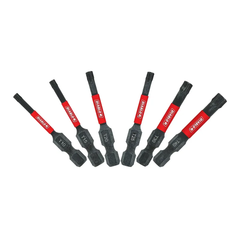 Torx 2 In. L Drive Bit Set Black Oxide 6 Pc