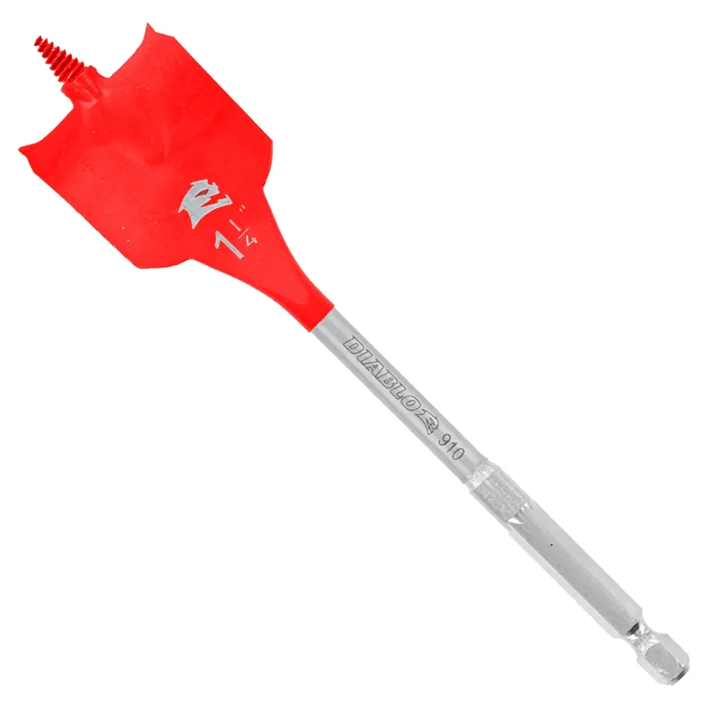 1-1/4 In. X 6 In. L High Speed Steel Clean Wood Spade Bit Hex Shank 2 Pk