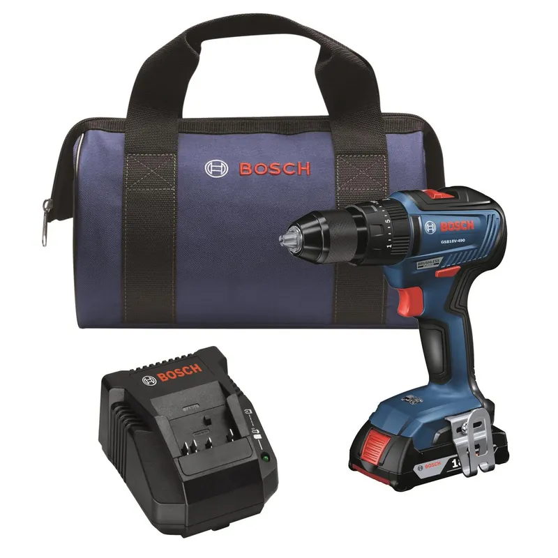 18-volt Ec Cordless 1/2 In. Hammer Drill/driver Kit, Brushless Motor, Lithium-ion Battery + Charger