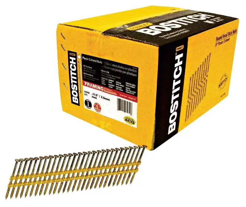 2-3/8 In. L X 11 Ga. Straight Strip Coated Framing Nails 21 Deg 5000 Pk
