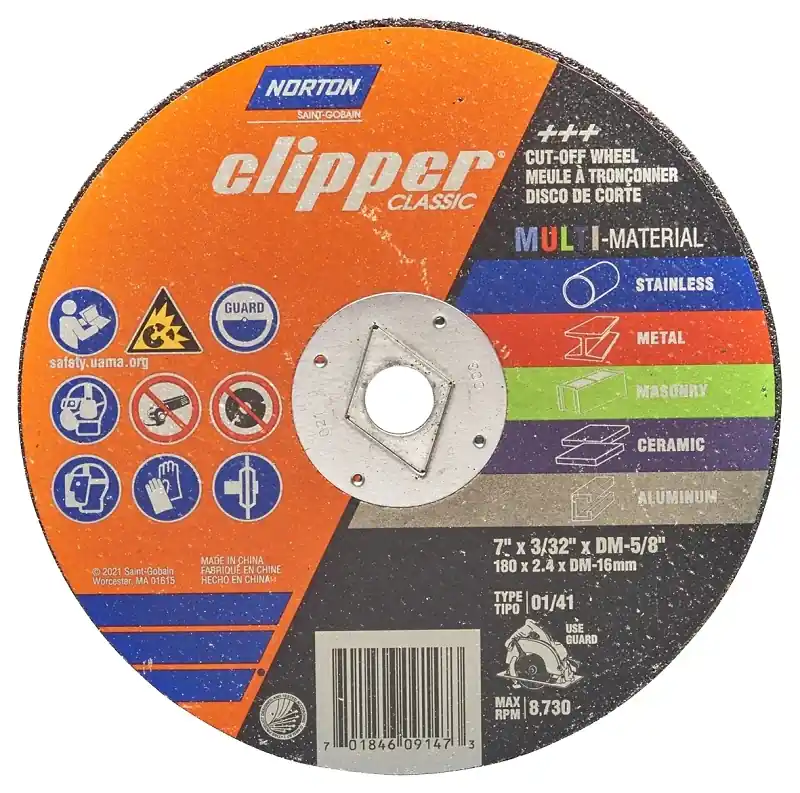 Clipper 7 In. D X 5/8 In. X 3/32 In. Thick Aluminum Oxide/silicon Carbide Classic Cut-off Whe