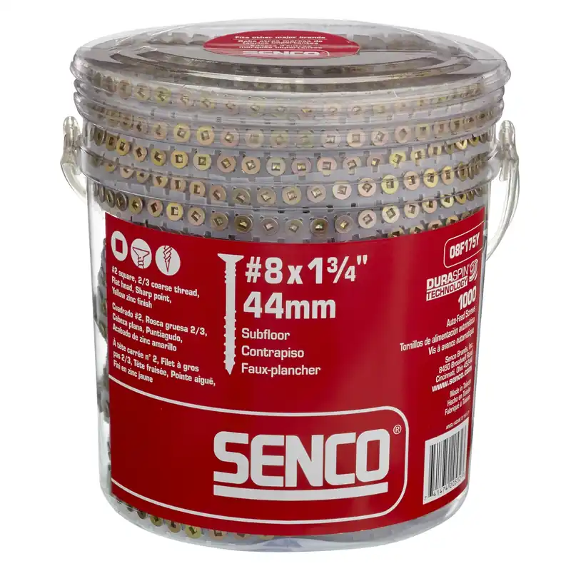 Duraspin No. 8 X 1-3/4 In. L Square Yellow Zinc Coarse Collated Wood Screws 1000 Pk
