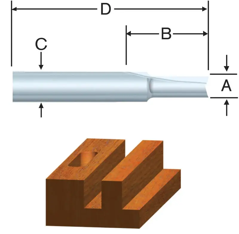 Carbide Tipped 5/8 In. Straight Router Bit, Model 23108