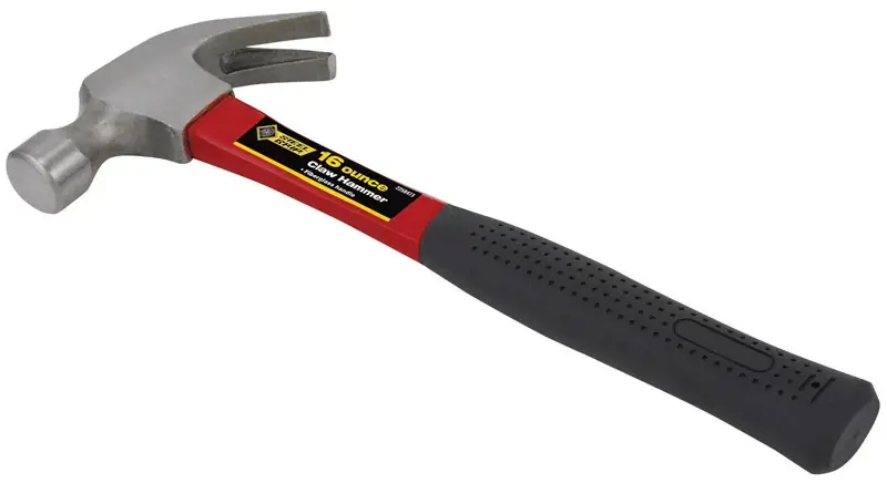 16 Oz Smooth Face Claw Hammer With Fiberglass Handle - Model 2258473