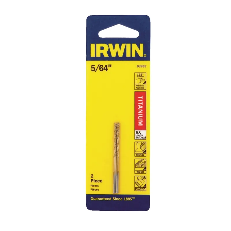Titanium Drill Bit, Jobber Length, 5/64 In.