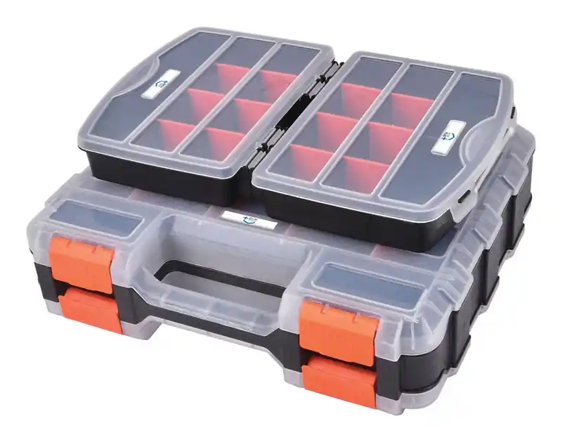 12 In. W X 8 In. H Storage Organizer Plastic 3 Compartments Black