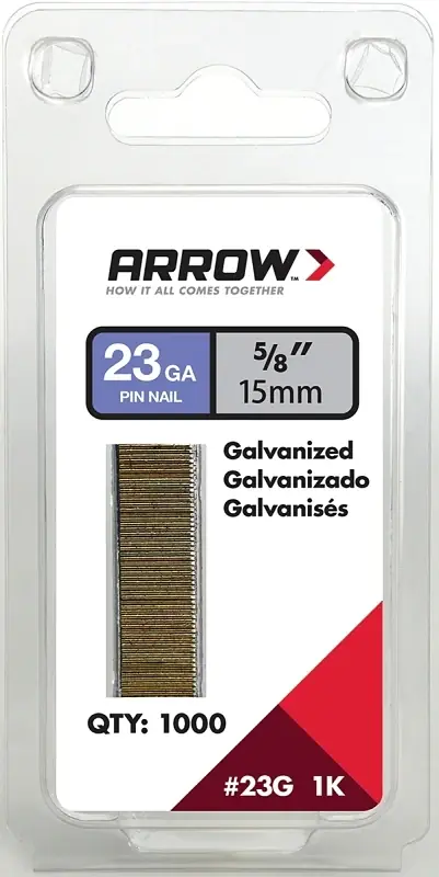5/8 In. L X 23 Ga. Straight Strip Galvanized Pin Nails 1,000 Pk