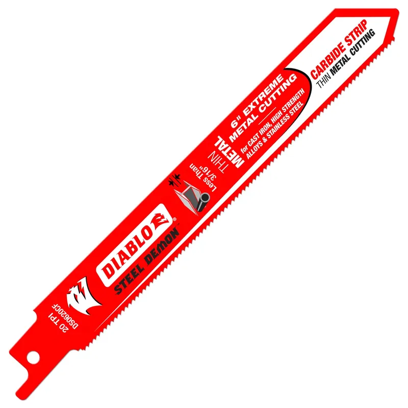 Steel Demom Reciprocating Saw Blade, 20 Tip, 6-in.