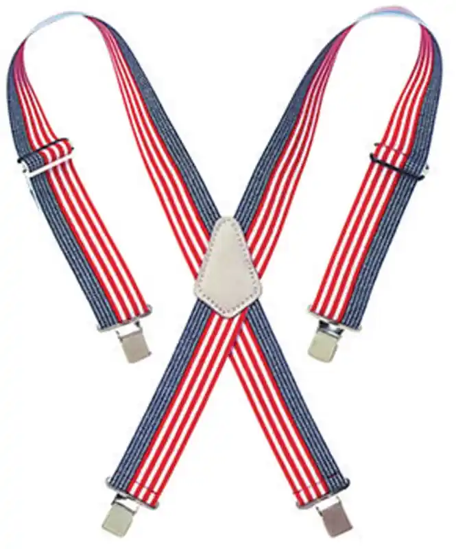 2 In. W Adjustable Nylon Suspenders Blue/red/white One Size Fits Most